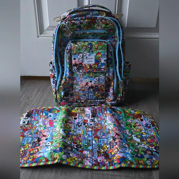 Tokidoki x JuJuBe Be Right Back Diaper Bag Backpack + Changing Pad | Rare Collab - Picture 4 of 14